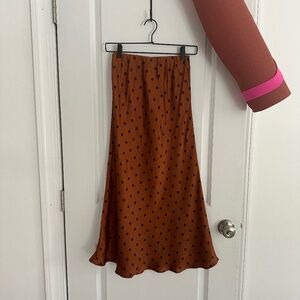 MinkPink Milan Bias Cut Polka Dot Midi Skirt